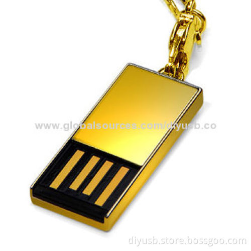 USB Flash Drives in Swivel Design, with Metal Case and Laser Engraving or Color Print